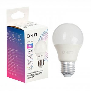 Лампа светодиодная HiTT-PL-A60-12-230-E27-6500 010003