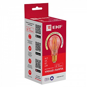 Умная филаментная лампа EKF Connekt E27 WI-FI 2300-5700K. Изображение - 1