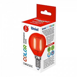 Лампа светодиодная Uniel Air color UL-00002985 LED-G45-5W/RED/E14 GLA02RD красный свет. Изображение - 2