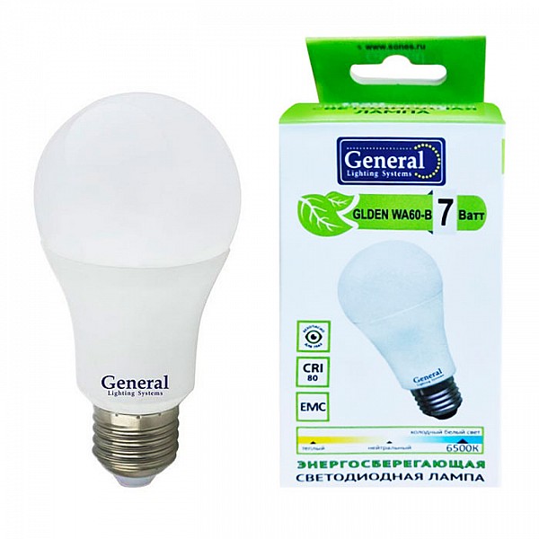 Лампа светодиодная General GLDEN-WA60-B-7-230-E27-6500 660147