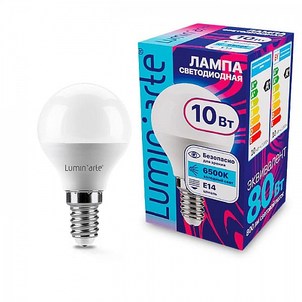 Лампа светодиодная LuminArte LSTD-G45-10W6KE14 10Вт 6500К Е14
