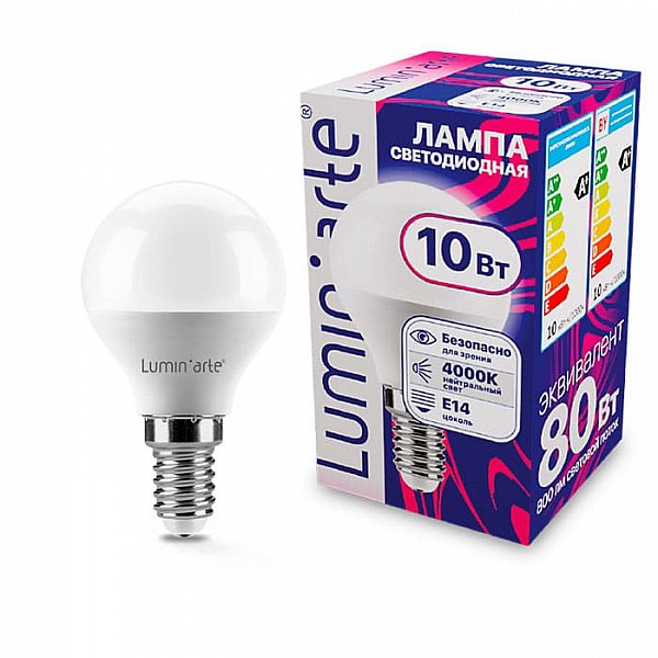 Лампа светодиодная LuminArte LSTD-G45-10W4KE14 10Вт 4000К Е14