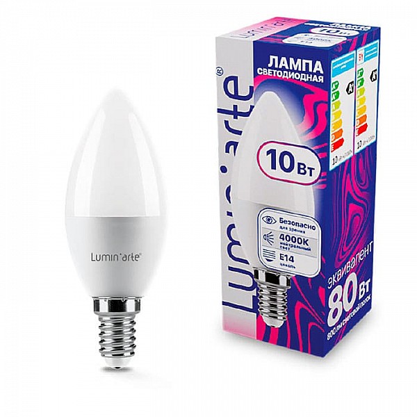 Лампа светодиодная LuminArte LSTD-C37-10W4KE14 10Вт 4000К Е14