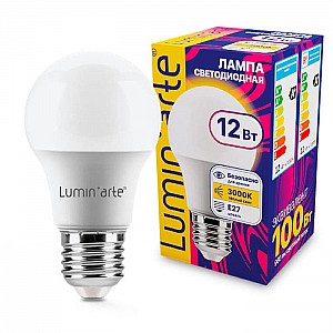 Лампа светодиодная LuminArte LSTD-A60-12W3KE27 12Вт 3000К Е27