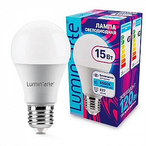 Лампа светодиодная LuminArte LSTD-A60-15W6KE27 15Вт 6500К Е27