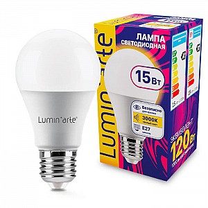 Лампа светодиодная LuminArte LSTD-A60-15W3KE27 15Вт 3000К Е27
