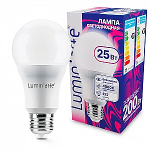 Лампа светодиодная LuminArte LSTD-A65-25W4KE27 25Вт 4000К Е27