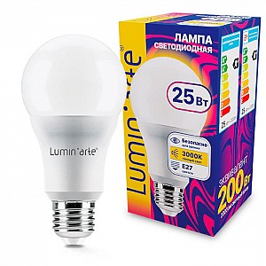 Лампа светодиодная LuminArte LSTD-A65-25W3KE27 25Вт 3000К Е27