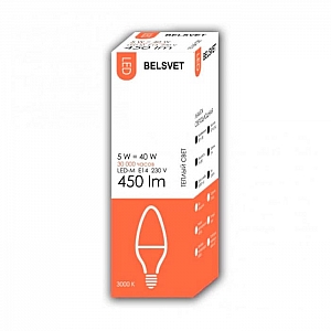 Лампа светодиодная Belsvet LED-M C37 5W 6500K E14