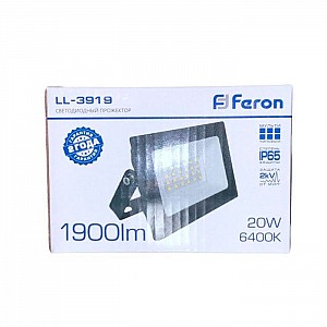Прожектор Feron 2835 SMD 20W 6400K IP65 AC220V/50Hz LL-3919 41663 светодиодный черный. Изображение - 1