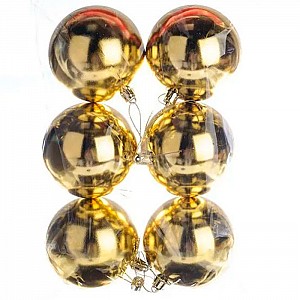 Набор новогодних шаров JQ-2311/G золото 4 см 6 шт
