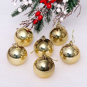 Набор новогодних шаров JQ-2311/G золото 4 см 6 шт. Изображение - 1