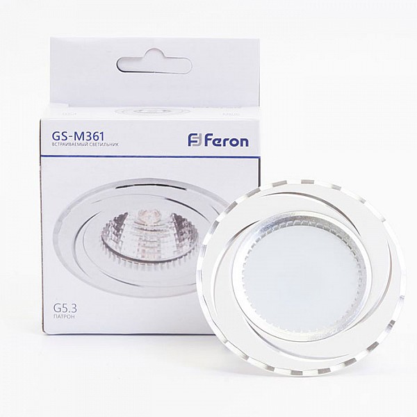 Светильник Feron GS-M361 28344 MR16 G5.3 D80 мм белый