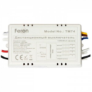 Выключатель для светильников Feron TM74 23263 дистанционный 4-хканальный 30 м с пультом управления. Изображение - 1