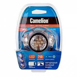 Фонарь налобный Camelion LED5310-7F3 7534 7LED 3 режима 3*R03 в комплекте металлик. Изображение - 3