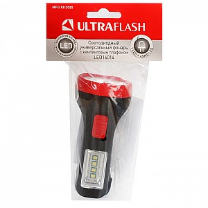 Фонарь Ultraflash LED16014 14253 1+4SMD LED 2 режима 1*R6 черный пластик. Изображение - 1