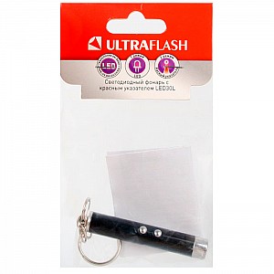 Фонарь Ultraflash LED30L 1LED+лазерная указка черный алюм. Изображение - 1