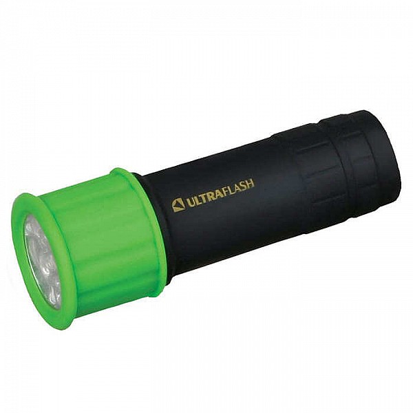 Фонарь Ultraflash LED15001-C зеленый с черным 9LED