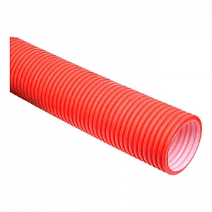 Кусок Труба гофрированная Инвет ТКГ2-90-ПЭ100-SN8 гибкая коммуникационная двухслойная красная 2.1 м