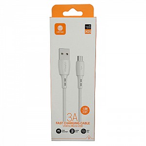 USB-кабель Vipfan X05 USB-Micro Cable 3A для зарядки мобильных телефонов 1 м белый