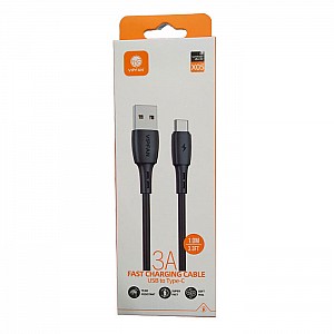 USB-кабель Vipfan X05 USB-Type-C Cable 3A для зарядки мобильных телефонов 1 м черный