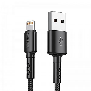 USB-кабель Vipfan X02 USB-iPhone Cable 1.8 м nylon braid черный