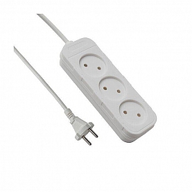 Удлинитель Electraline 62004 3 гнезда без заземления 5 м белый
