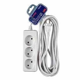 Удлинитель TruEnergy Home 15001 3 гнезда без заземления 16А бытовой 1.5 м