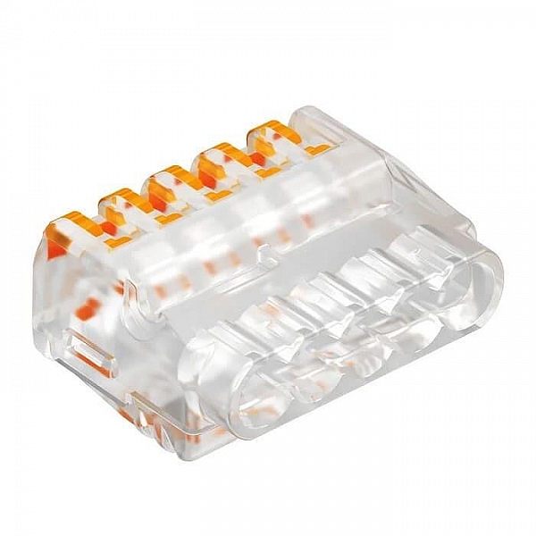 Клемма OBO-Bettermann 61 525 FL 2054458 универсальная 5 контактов рядная для проводников 24А 450В поликарбонат