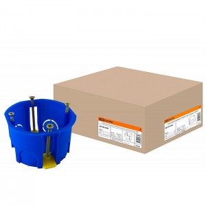 Коробка установочная TDM SQ1403-0001 СП 68*45 мм пластиковые лапки для полых стен синий