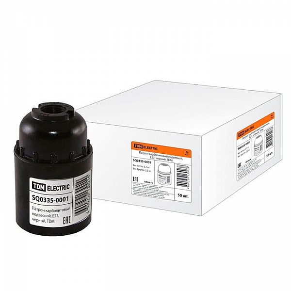 Патрон TDM Electric 50/200 карболитовый подвесной черный