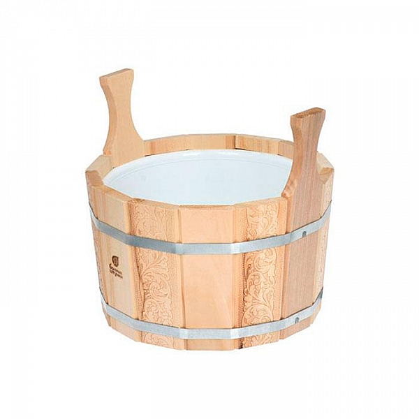 Ушат шайка Банные штучки с орнаментом Цветы 32696 липа 9 л
