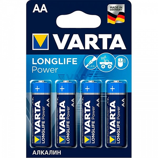 Батарейка Varta Longlife 4 AA 1.5V LR6 алкалиновая