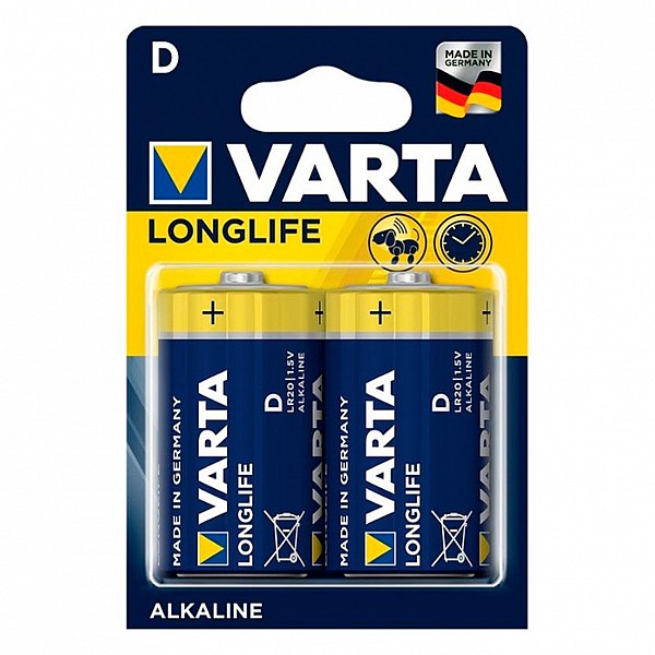 Батарейка Varta Longlife 2D LR20 2 алкалиновая