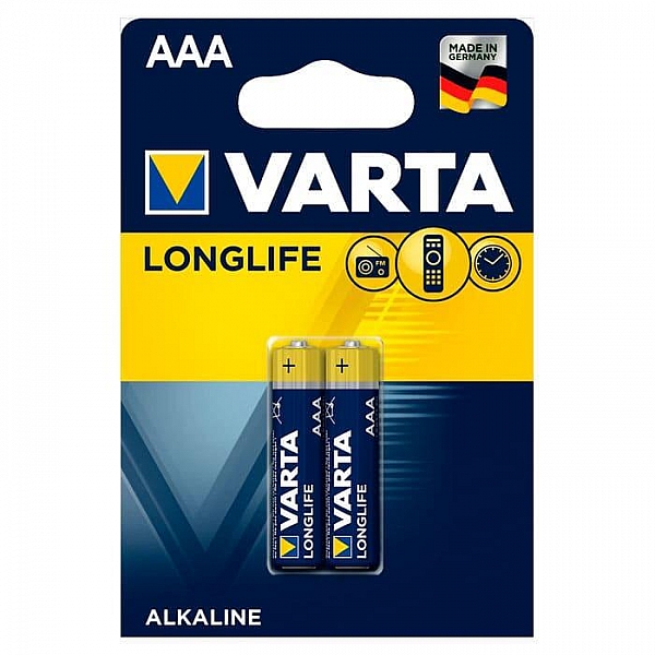 Батарейка Varta Longlife 2 AAA LR03 алкалиновая 2 шт