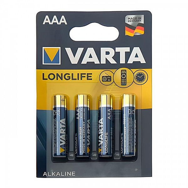 Батарейка Varta Longlife 4 AAA LR03 алкалиновые 4 шт