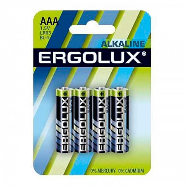 Батарейка Ergolux Alkaline LR03 BL-4 11744 1.5В