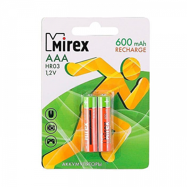 Аккумулятор Ni-MH Mirex HR03 / AAA 600mAh 1.2V 2ВР 2 шт