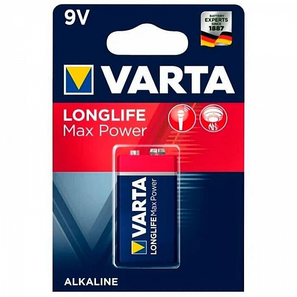 Батарейка Varta Longlife 6LR61 9V BL1 алкалиновая крона 1 шт