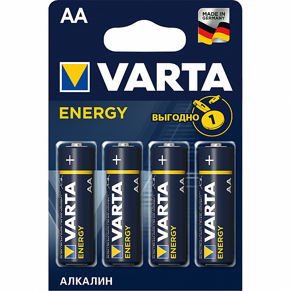 Батарейка Varta Energy AA LR6 алкалиновая 4 шт