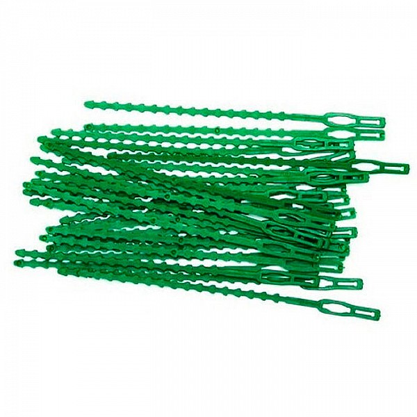 Хомуты пластиковые GBD-30PCS для подвязки растений зеленые 30 шт