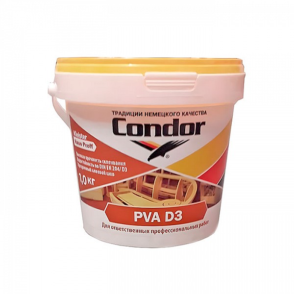 Клей Condor PVA D3 1 кг прозрачный
