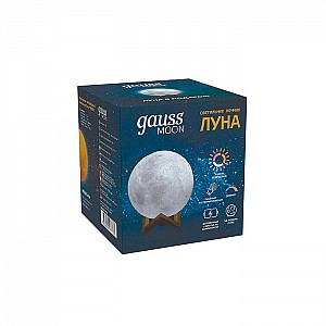 Светильник настольный Gauss 3D Луна NN001 1W D10 см белый. Изображение - 2