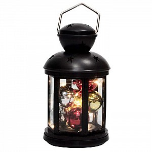 Декоративный фонарь с шариками Neon-Night 513-061 12*12*20.6 см черный корпус теплый белый цвет свечения