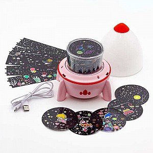 Декоративный светильник Artstyle TL-960R Ракета с проекцией звездного неба и музыкой розовый. Изображение - 3