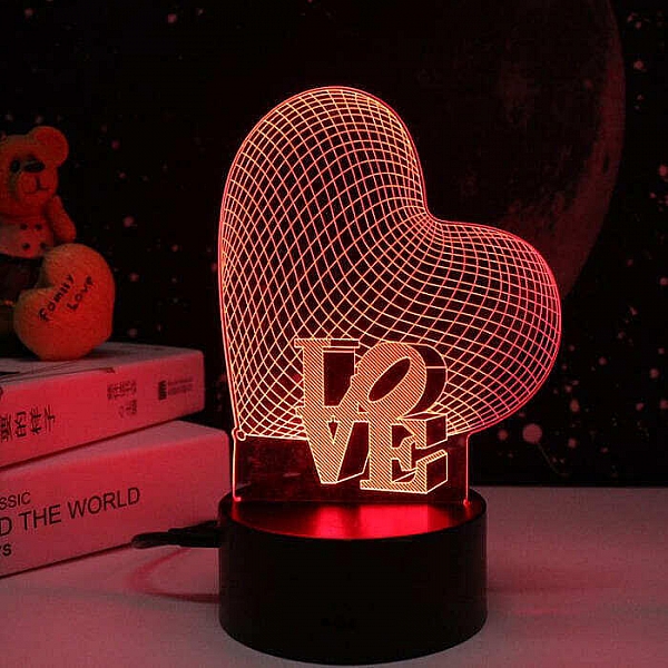 Ночник Camelion NL-400 Сердце LED 3Вт RGB USB 3АА