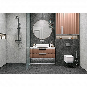 Керамогранит Alma Ceramica Amsterdam GFA114ADM70R 570*1140 мм темно-серый. Изображение - 2
