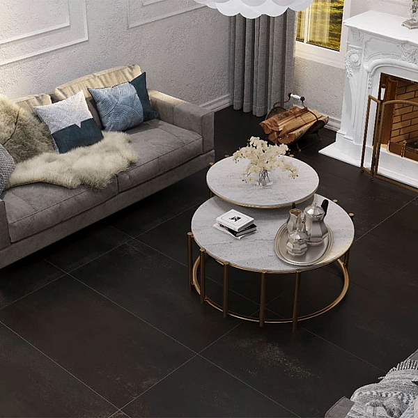 Керамогранит Грани Таганая Madain GRS07 1200*600 мм цемент черный