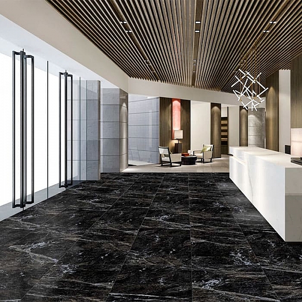 Керамогранит Грани Таганая Simbel GRS05-03 1200*600 мм мрамор черно-белый