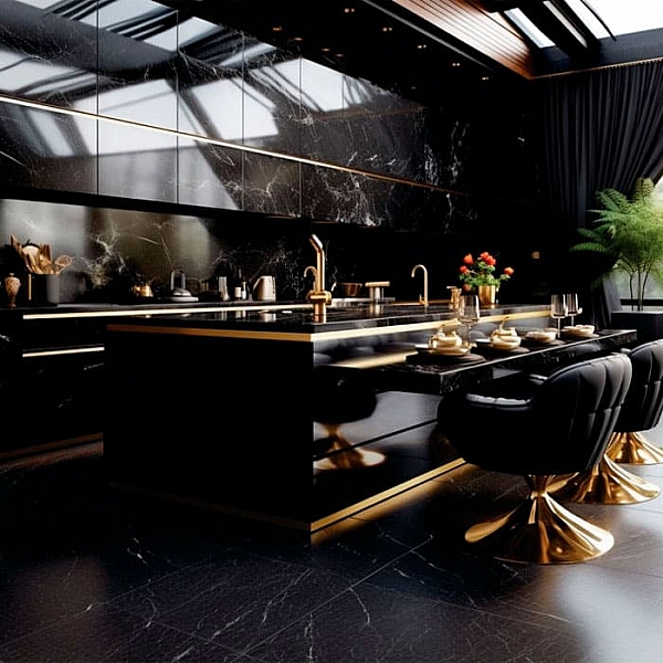 Керамогранит Zerde Tile Royal 600*600 мм black mat